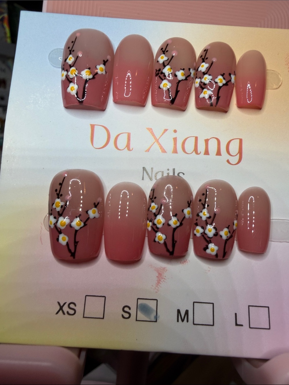 Pink Floral Ombre Press-On Nails